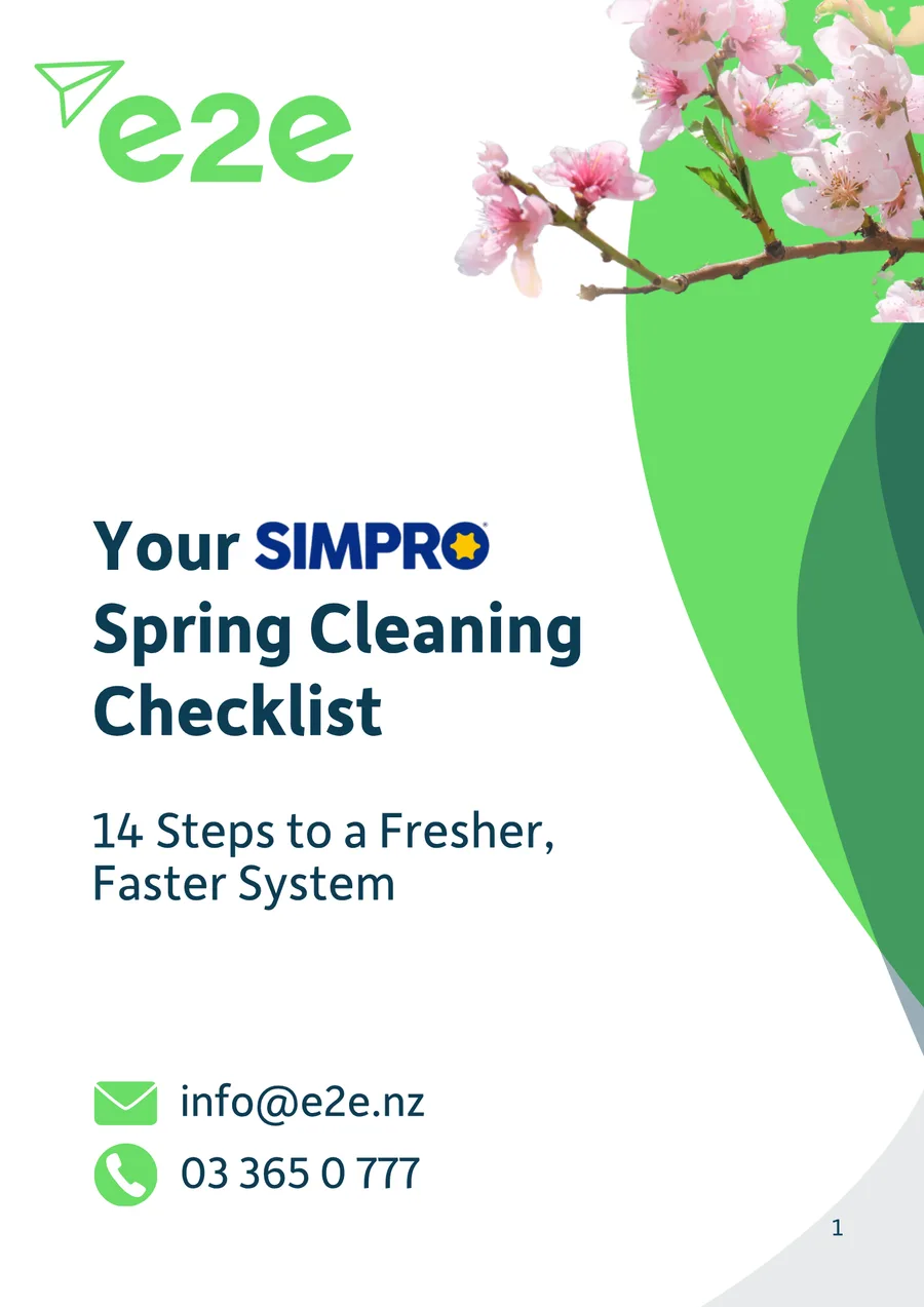Cover of The Simpro Spring Cleaning Checklist